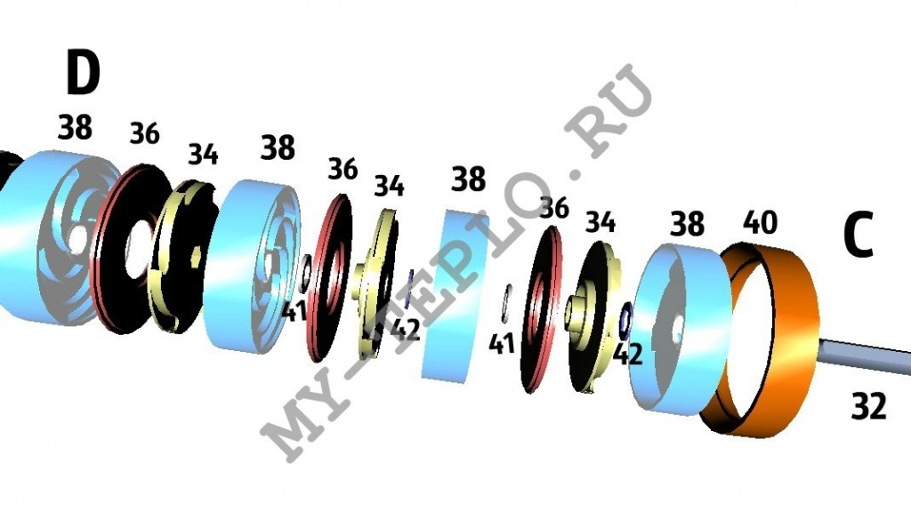 запчасти Джилекс Водомет 60/92 ДОМ