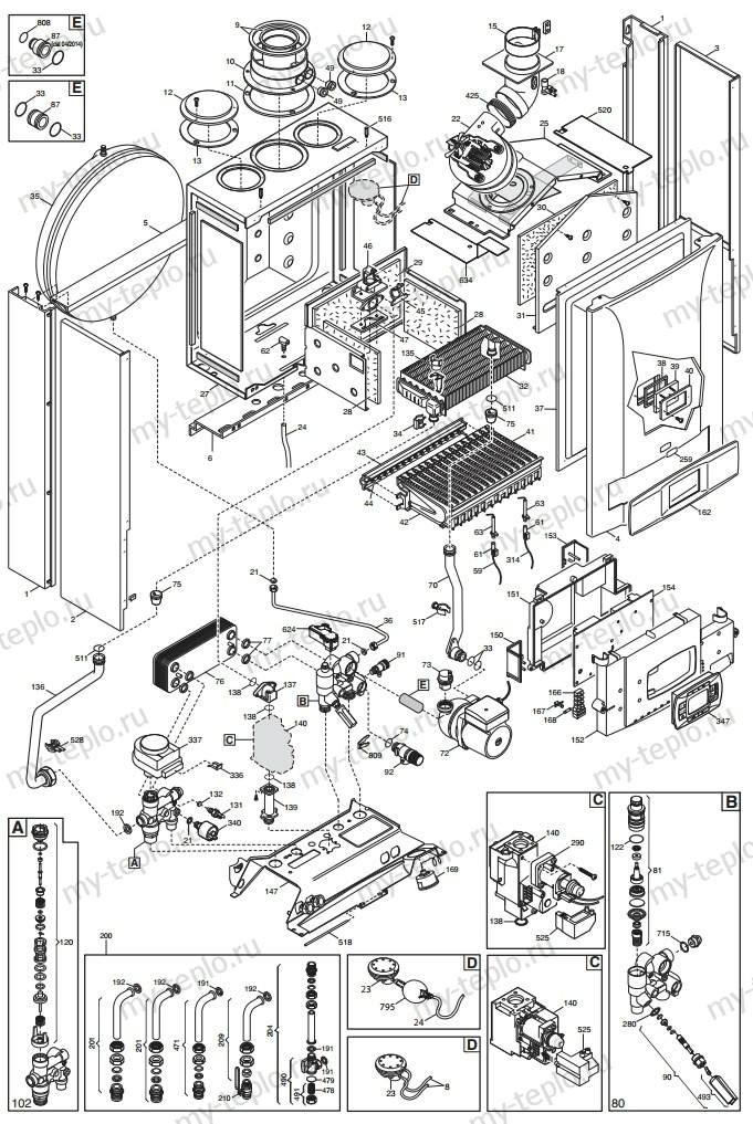Запчасти Baxi LUNA3 comfort 240fi: цена в Владимире