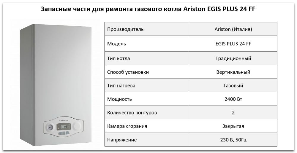 Купить запчасти Ariston EGIS PLUS 24 FF в Владимире