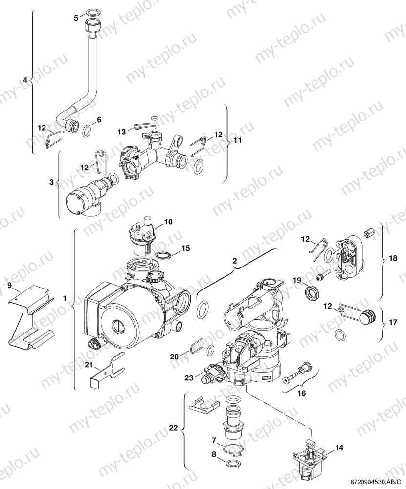 Запчасти Buderus Logamax U052-24: Насос Купить запчасти Buderus Logamax U052-24 в Владимире